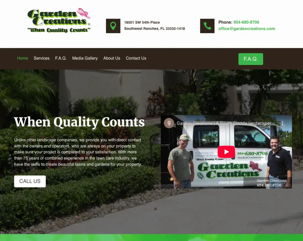 Garden Creations, landscaper in Broward County, Florida